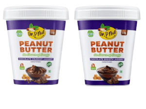 DR. P NUT Peanut Butter Chocolate Smooth & Crunchy Spread Combo | 26g Protein | Vegan Peanut Butter | 100% Pure Roasted Peanuts | Non GMO | Gluten & Cholesterol Free, Nut Butter Combo Pack (2 x 510g)