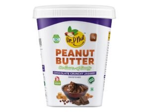 Dr. P Nut Chocolate Crunchy Jaggery 1Kg | High in Protein | Vegan | Cholesterol Free | No Hydrogenated Oil | NO Trans-Fat | Power of jaggery | No artificial ingredients | Non GMOKg (Chocolate Crunchy)