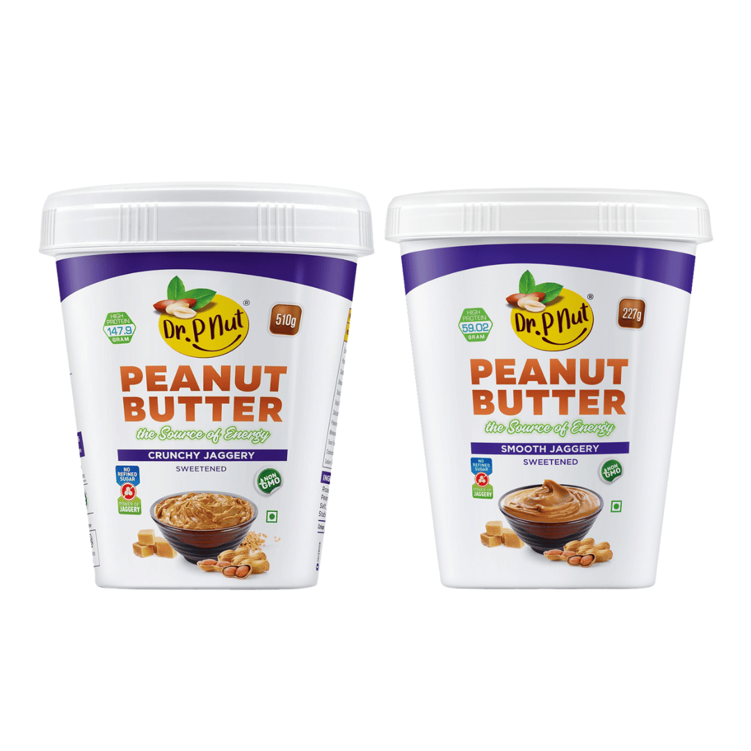Dr. P Nut Premium Combo Pack of Crunchy Jaggery 510g + Smooth Jaggery 227g | Natural Sweetener with Rich Taste | Healthy, Guilt-Free Snack & Dessert Ingredient | Ideal for Gifting