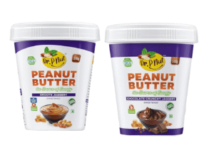 Dr. P Nut Peanut Butter Chocolate Crunchy & Smooth Jaggery Spread Combo Pack | Tasty & Healthy Nut Butter Spread for Breakfast & Snacks | Zero Trans Fat | Creamy Peanut Butter Pack of 510g + 510g