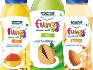Govind Funzz Flavoured Milk with Three Flavours - Badam, Pista & Keshar. 200ml Each, Pack of 12